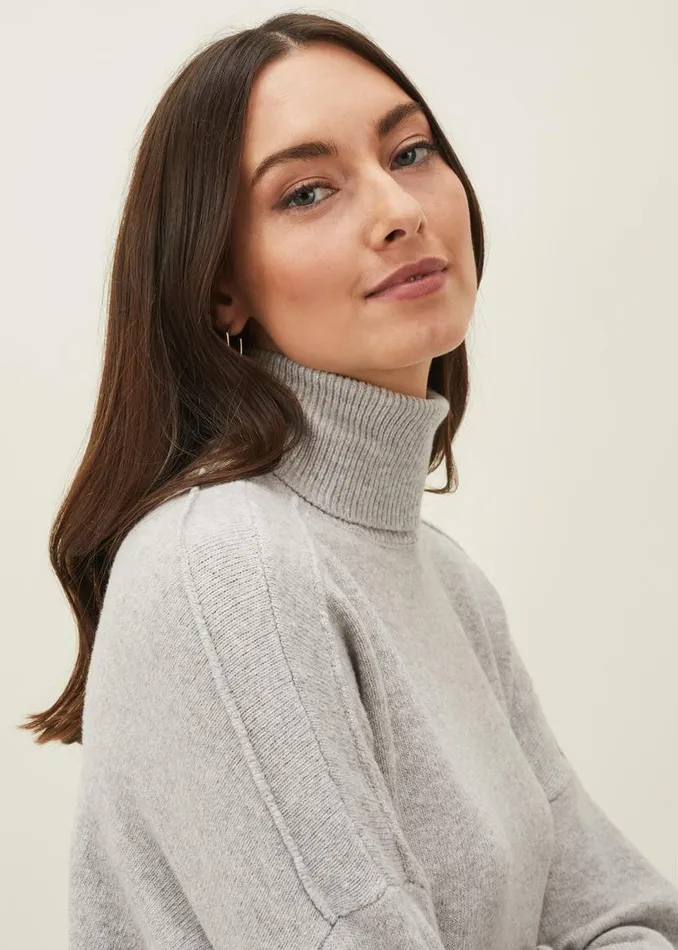Phase Eight Knitwear Eveleen Knit Dress Pale Grey 8211 Women