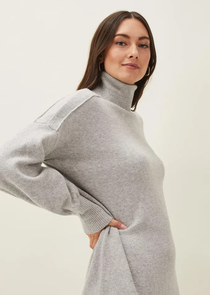 Phase Eight Knitwear Eveleen Knit Dress Pale Grey 8211 Women