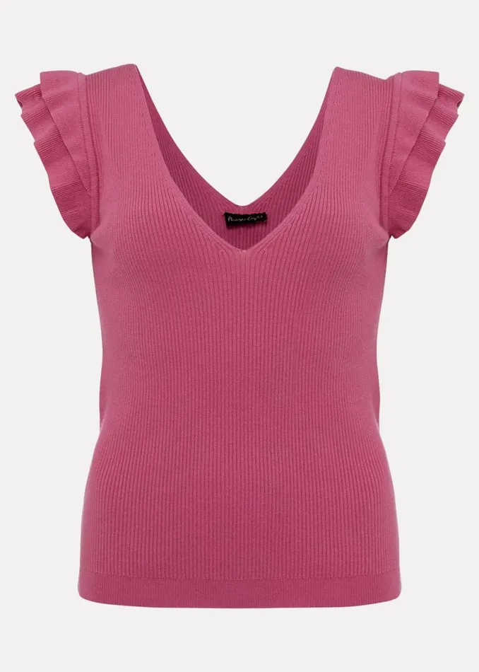 Phase Eight Knitwear Flory Frill Sleeve Vest Pink 8211 Women