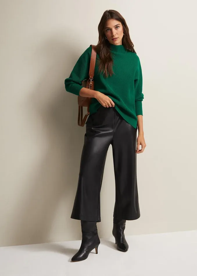 Phase Eight Knitwear Hannah Green Ribbed Jumper Green 8211 Women