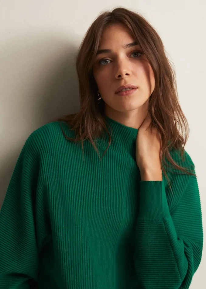 Phase Eight Knitwear Hannah Green Ribbed Jumper Green 8211 Women