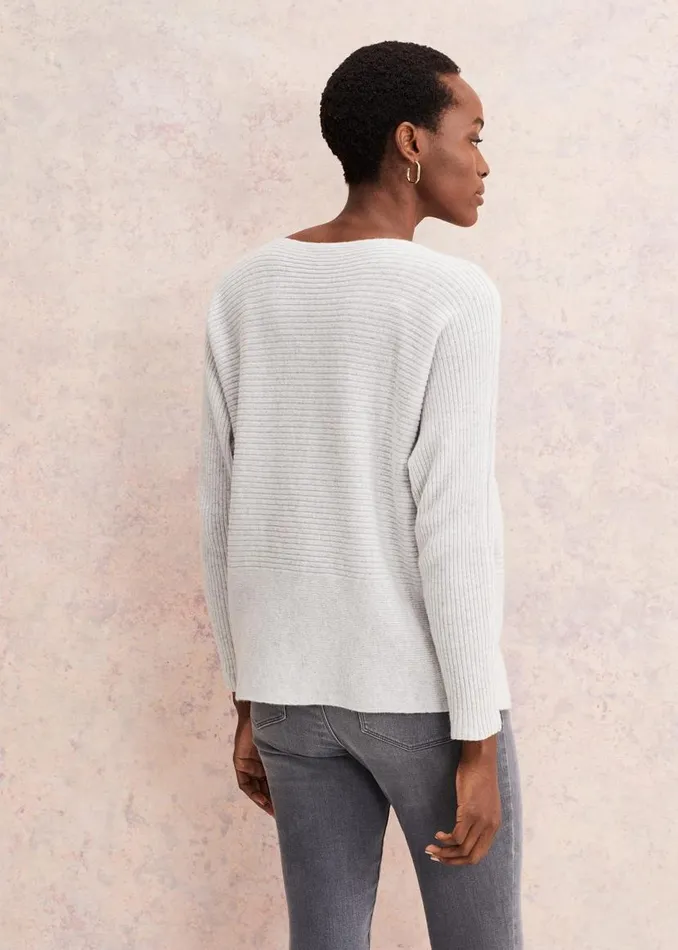 Phase Eight Knitwear Isabella Ripple Wool Cashmere Jumper Mist Grey 8211 Women Phase Eight Knitwear Isabella Ripple Wool Cashmere Jumper Mist Grey 8211 Women