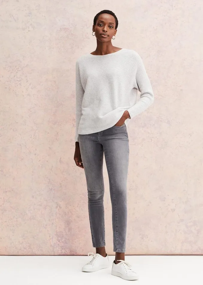 Phase Eight Knitwear Isabella Ripple Wool Cashmere Jumper Mist Grey 8211 Women Phase Eight Knitwear Isabella Ripple Wool Cashmere Jumper Mist Grey 8211 Women