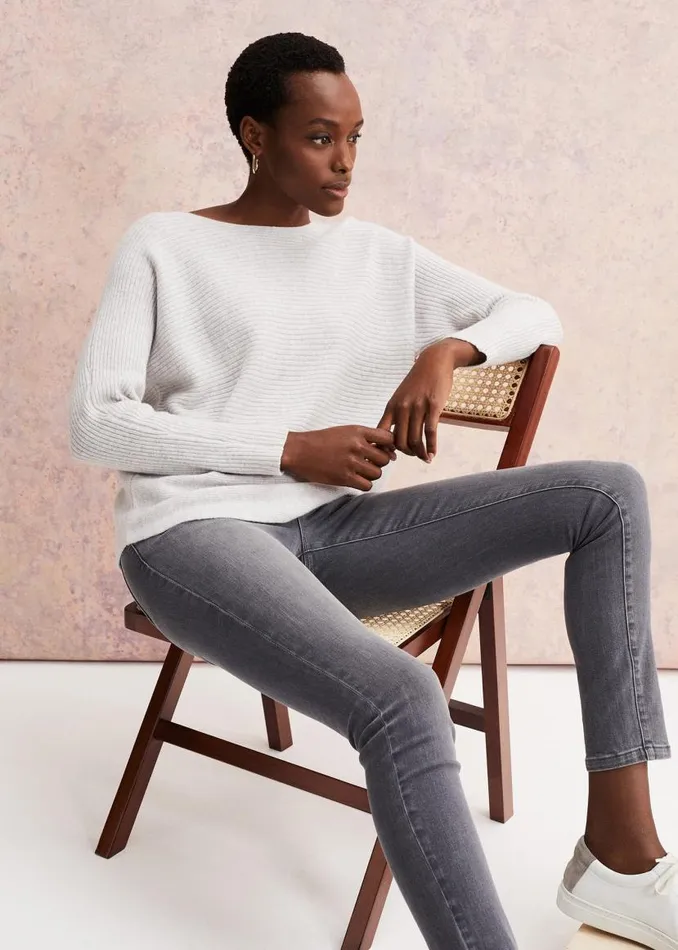 Phase Eight Knitwear Isabella Ripple Wool Cashmere Jumper Mist Grey 8211 Women Phase Eight Knitwear Isabella Ripple Wool Cashmere Jumper Mist Grey 8211 Women