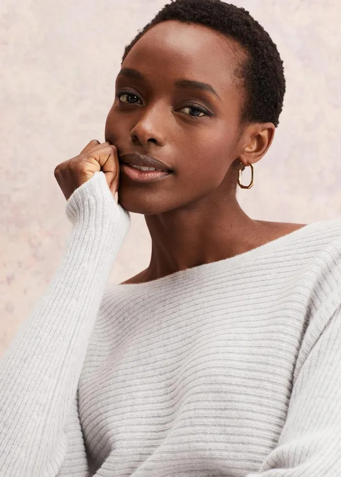 Phase Eight Knitwear Isabella Ripple Wool Cashmere Jumper Mist Grey 8211 Women Phase Eight Knitwear Isabella Ripple Wool Cashmere Jumper Mist Grey 8211 Women