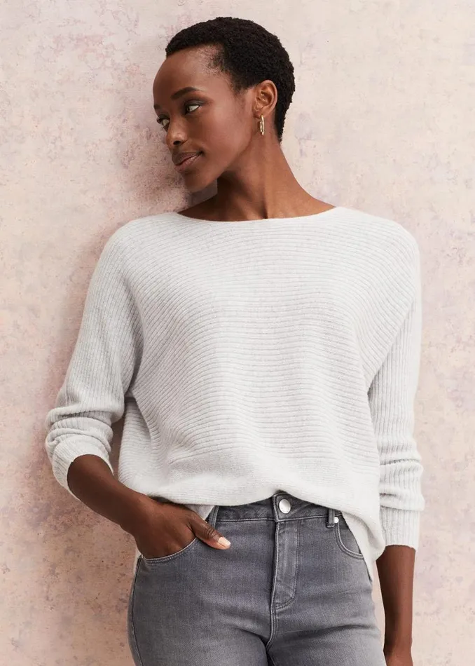 Phase Eight Knitwear Isabella Ripple Wool Cashmere Jumper Mist Grey 8211 Women Phase Eight Knitwear Isabella Ripple Wool Cashmere Jumper Mist Grey 8211 Women