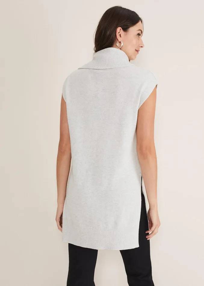 Phase Eight Knitwear Kysa Knitted Sleeveless Tunic Silver Grey 8211 Women