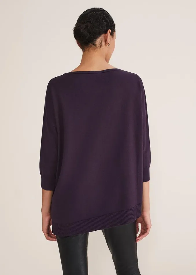 Phase Eight Knitwear Leoni Asymmetric Button Trim Jumper Deep Purple 8211 Women Phase Eight Knitwear Leoni Asymmetric Button Trim Jumper Deep Purple 8211 Women