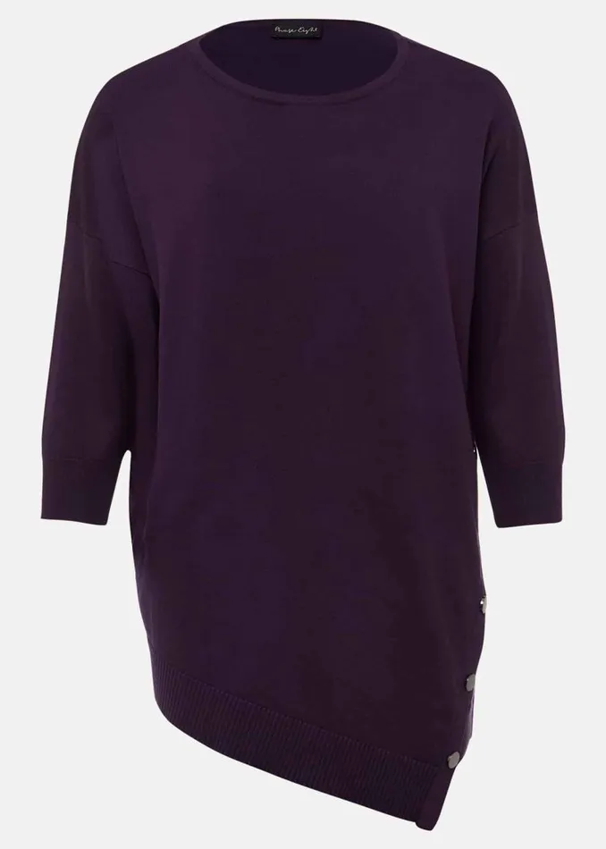 Phase Eight Knitwear Leoni Asymmetric Button Trim Jumper Deep Purple 8211 Women Phase Eight Knitwear Leoni Asymmetric Button Trim Jumper Deep Purple 8211 Women