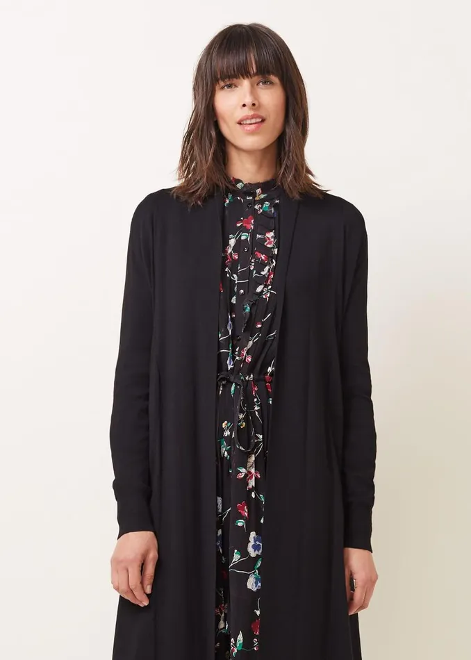 Phase Eight Knitwear Lili Fine Knit Maxi Cardigan Black 8211 Women