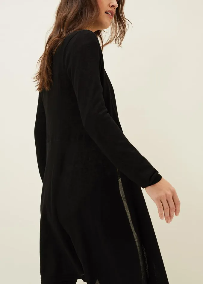 Phase Eight Knitwear Lili Sheer Longline Cardigan Black 8211 Women