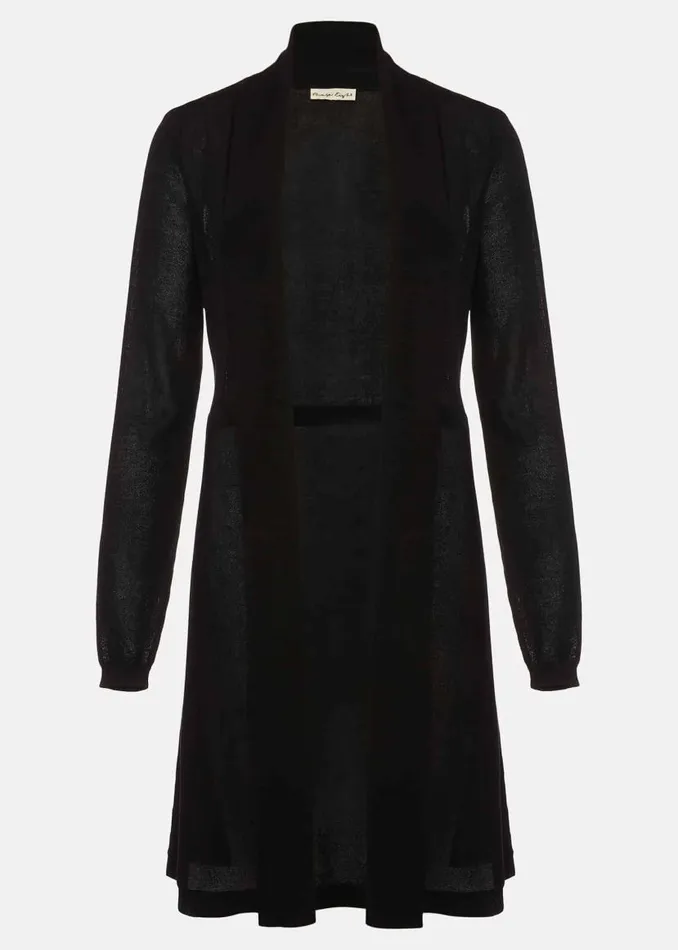 Phase Eight Knitwear Lili Sheer Longline Cardigan Black 8211 Women