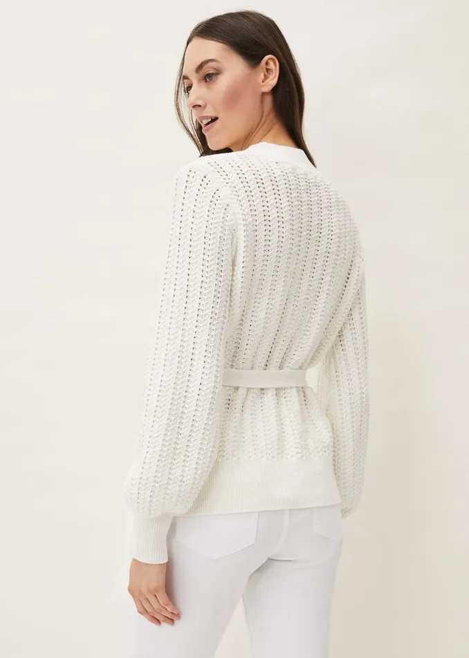 Phase Eight Knitwear Monica Wrap Cardigan White 8211 Women
