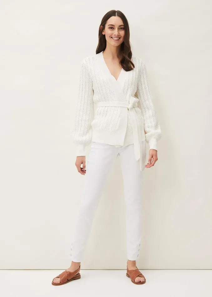 Phase Eight Knitwear Monica Wrap Cardigan White 8211 Women