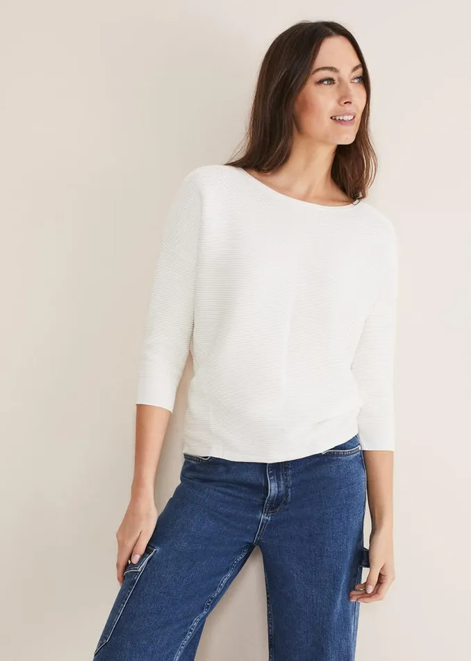 Phase Eight Knitwear Nellie Ripple Knitted Jumper Ivory 8211 Women