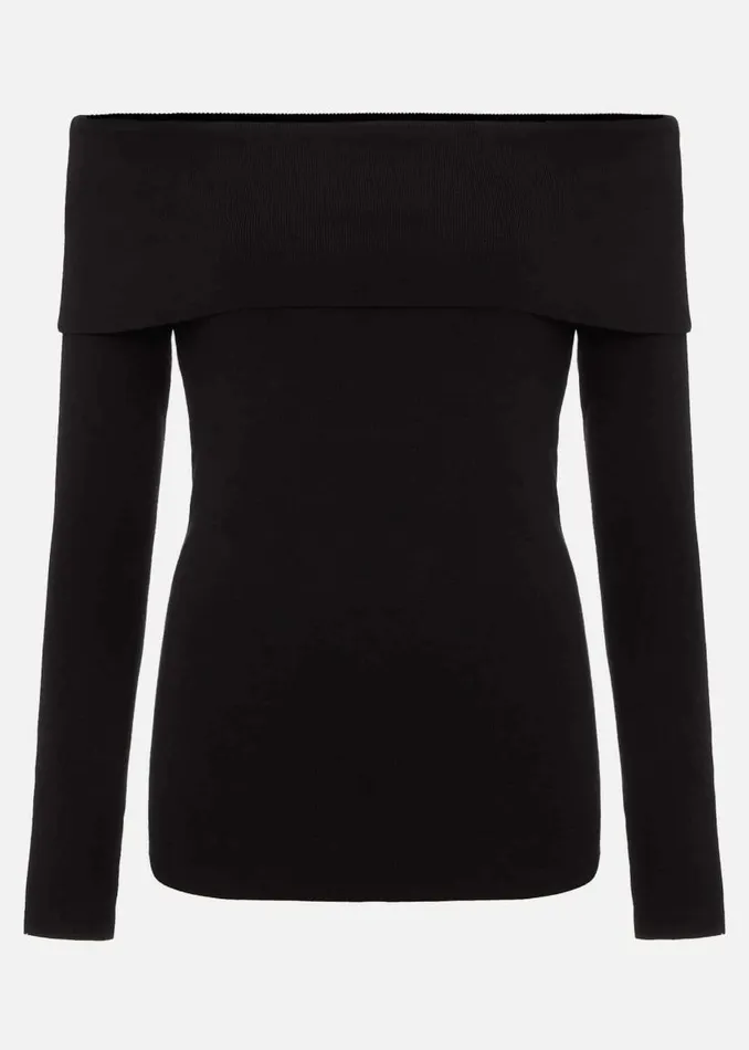 Phase Eight Knitwear Nya Fine Knit Bardot Top Black 8211 Women