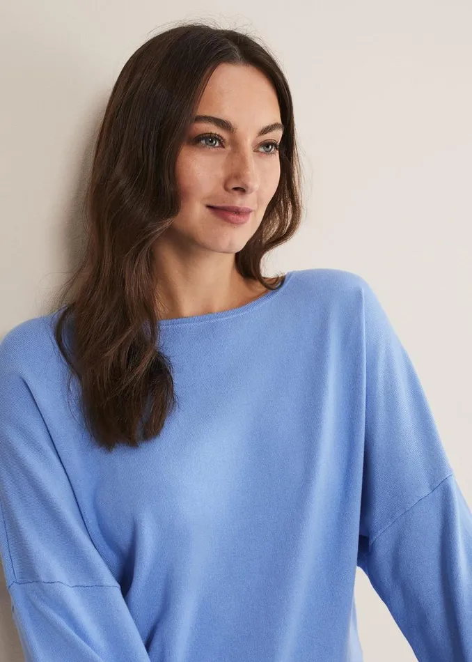 Phase Eight Knitwear Olivian Fine Knit Jumper Cornflower 8211 Women