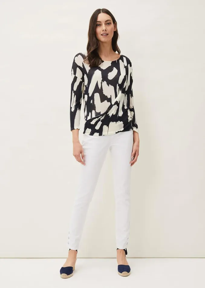 Phase Eight Knitwear Robyn Smudge Print Jumper Carbonwhite 8211 Women