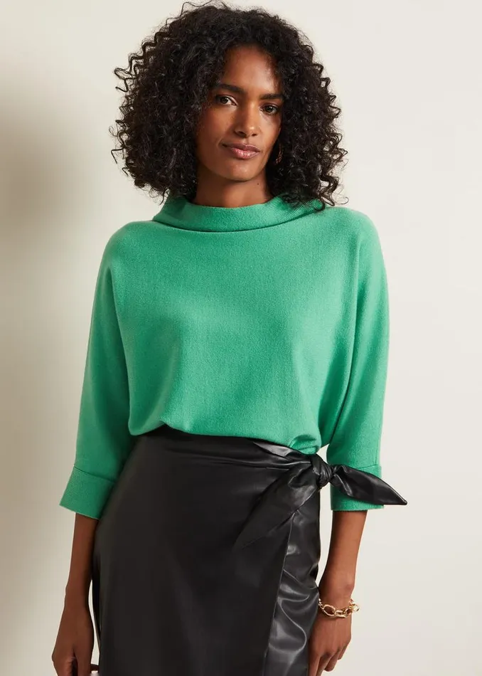 Phase Eight Knitwear Salima Funnel Jumper Green 8211 Women