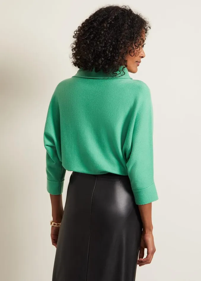 Phase Eight Knitwear Salima Funnel Jumper Green 8211 Women