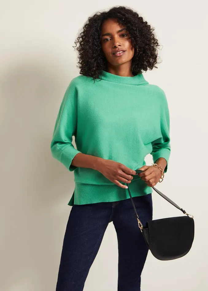 Phase Eight Knitwear Salima Funnel Jumper Green 8211 Women