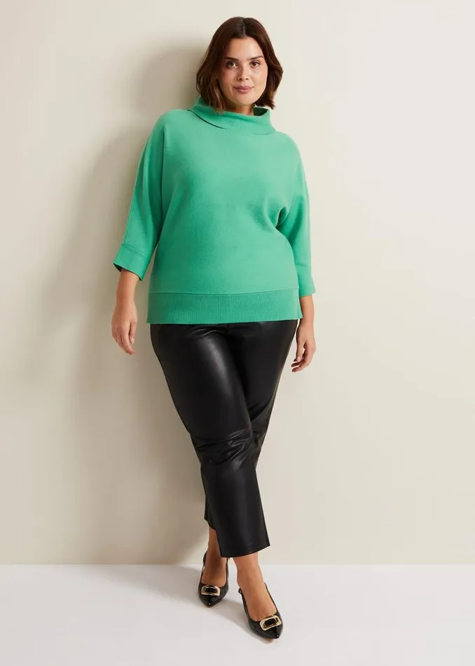 Phase Eight Knitwear Salima Funnel Jumper Green 8211 Women