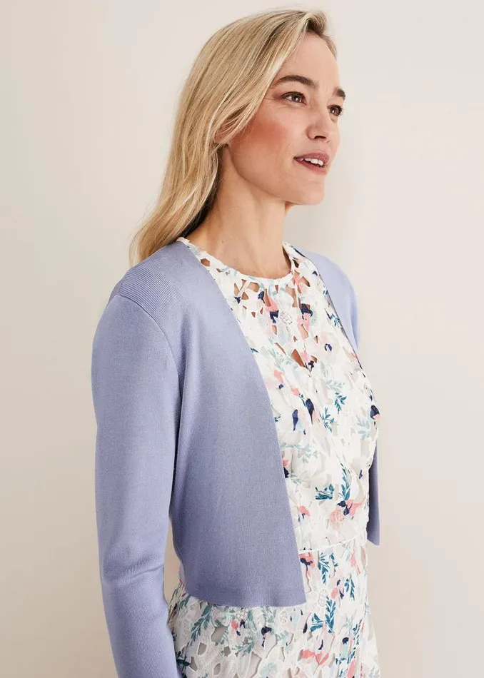 Phase Eight Knitwear Salma Lightweight Knitted Jacket Cornflower 8211 Women