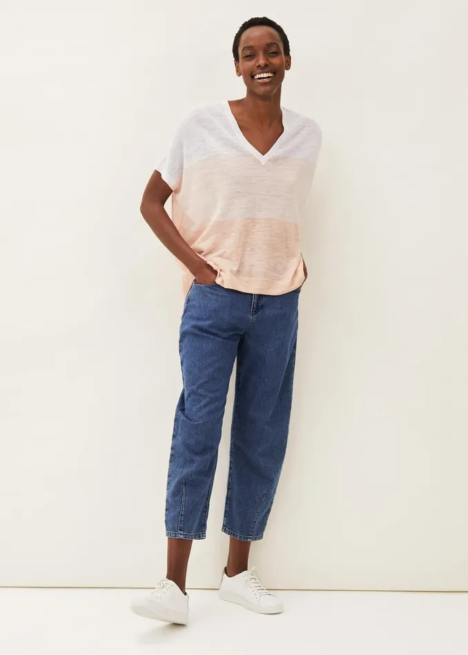 Phase Eight Knitwear Simonea Colourblock Linen Top Whitemulti 8211 Women