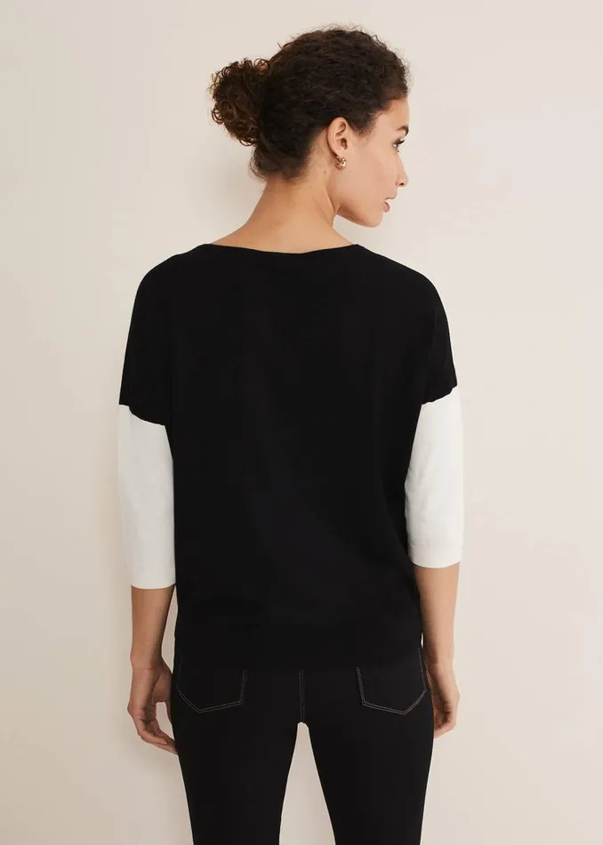 Phase Eight Knitwear Skylar Colourblock Knit Blackivory 8211 Women