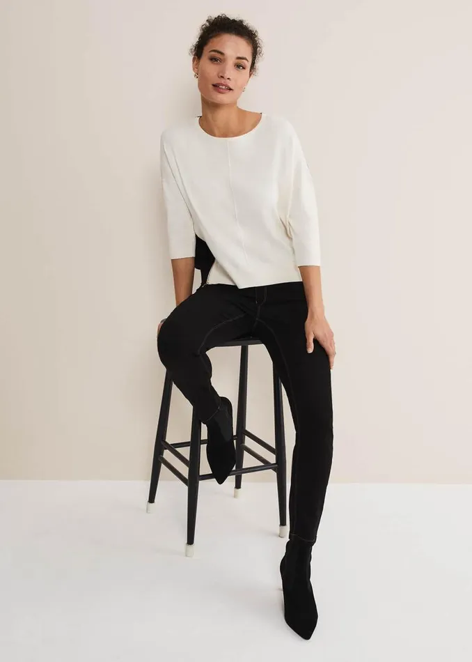 Phase Eight Knitwear Skylar Colourblock Knit Blackivory 8211 Women