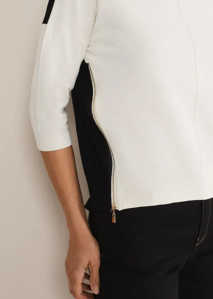 Phase Eight Knitwear Skylar Colourblock Knit Blackivory 8211 Women