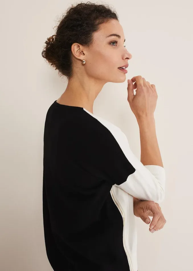 Phase Eight Knitwear Skylar Colourblock Knit Blackivory 8211 Women
