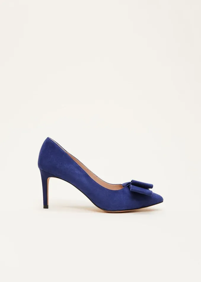 Phase Eight Occasion Shoes Bow Front Court Shoe Deep Ocean 8211 Women