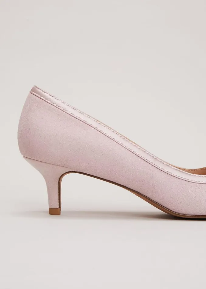 Phase Eight Occasion Shoes Bow Kitten Heel Shoes Pale Pink 8211 Women