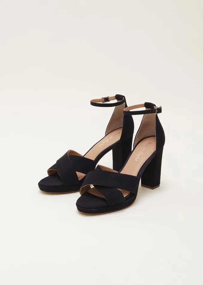 Phase Eight Occasion Shoes Navy Suede Platform Heels Navy 8211 Women
