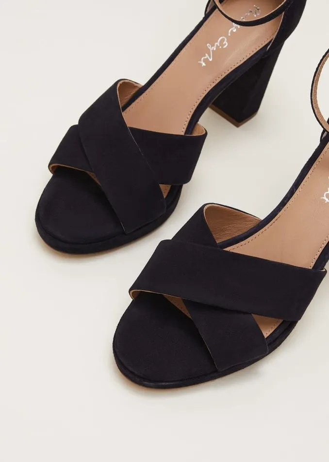 Phase Eight Occasion Shoes Navy Suede Platform Heels Navy 8211 Women