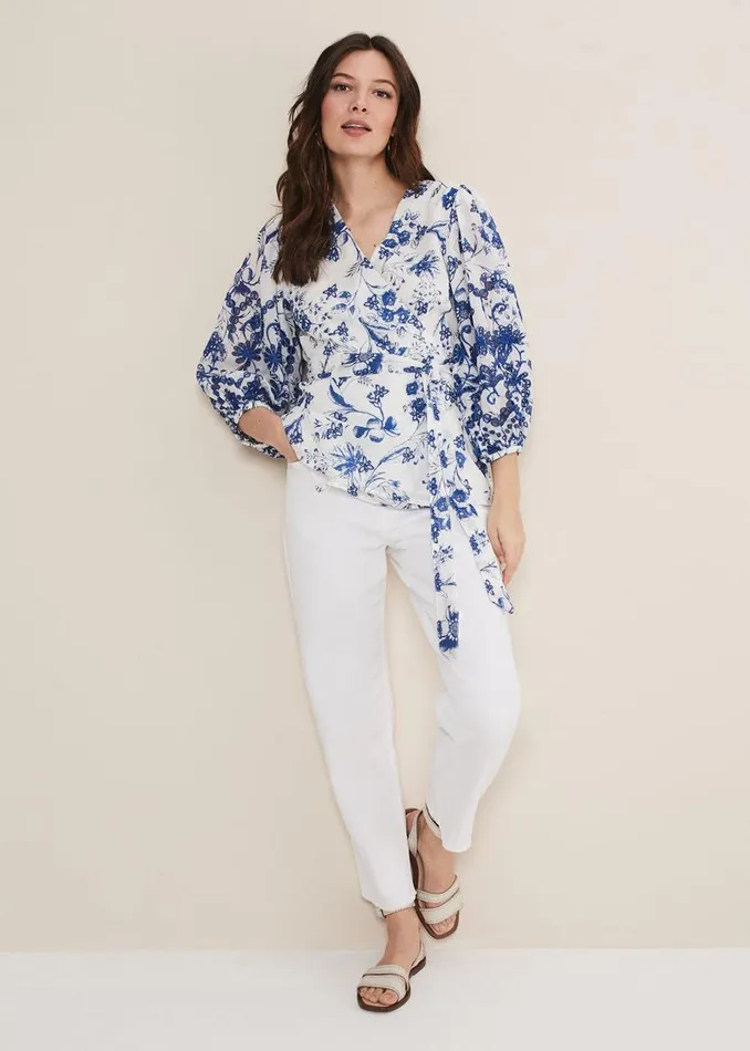 Phase Eight Shirts and Blouses Alice Embroidered Blouse Bluewhite 8211 Women Phase Eight Shirts and Blouses Alice Embroidered Blouse Bluewhite 8211 Women