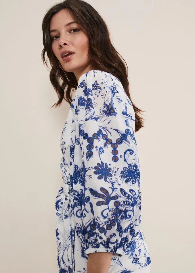 Phase Eight Shirts and Blouses Alice Embroidered Blouse Bluewhite 8211 Women Phase Eight Shirts and Blouses Alice Embroidered Blouse Bluewhite 8211 Women