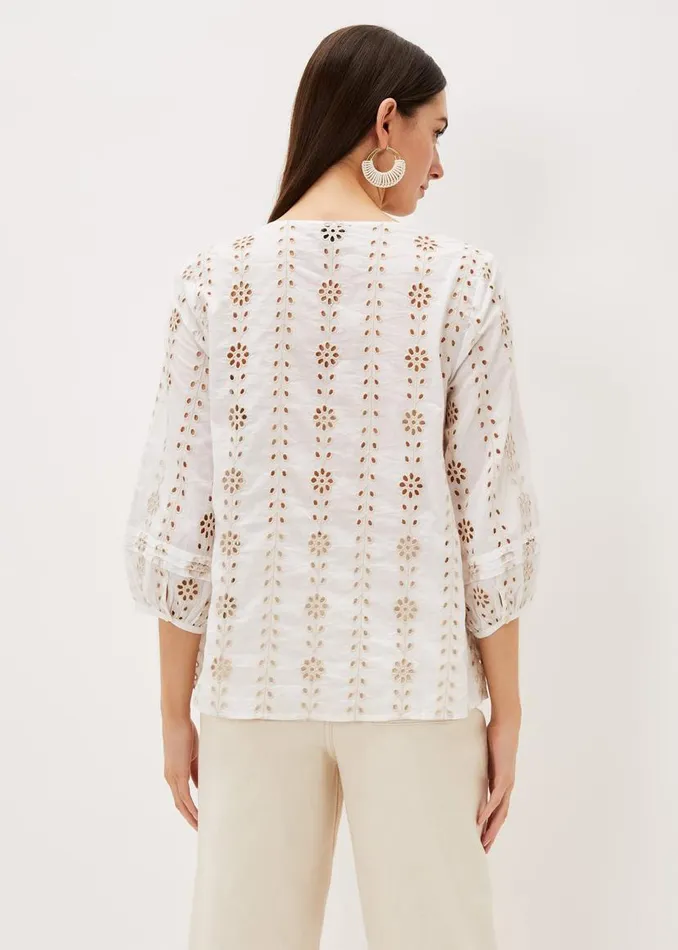 Phase Eight Shirts and Blouses Caela Broderie Blouse Ivorystone 8211 Women