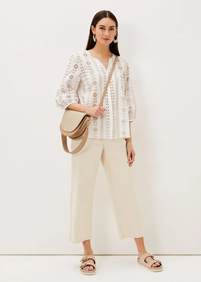 Phase Eight Shirts and Blouses Caela Broderie Blouse Ivorystone 8211 Women
