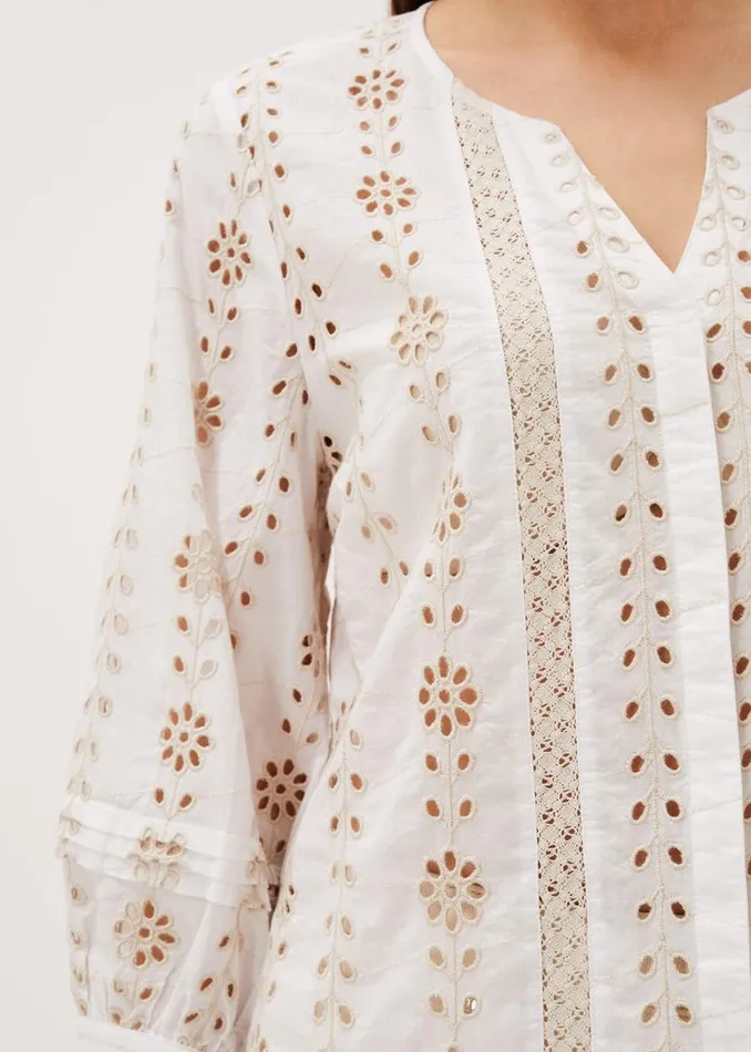 Phase Eight Shirts and Blouses Caela Broderie Blouse Ivorystone 8211 Women