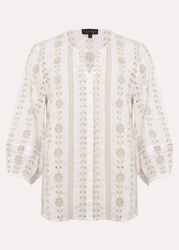 Phase Eight Shirts and Blouses Caela Broderie Blouse Ivorystone 8211 Women