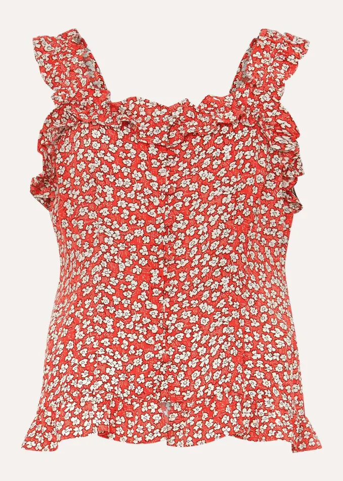 Phase Eight Shirts and Blouses Callista Ditsy Floral Frill Cami Blouse Redwhite 8211 Women Phase Eight Shirts and Blouses Callista Ditsy Floral Frill Cami Blouse Redwhite 8211 Women