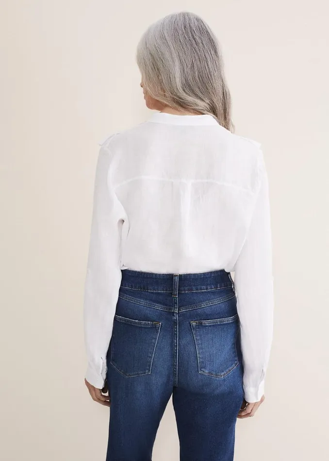 Phase Eight Shirts and Blouses Enid Frill Front Linen Blouse White 8211 Women Phase Eight Shirts and Blouses Enid Frill Front Linen Blouse White 8211 Women