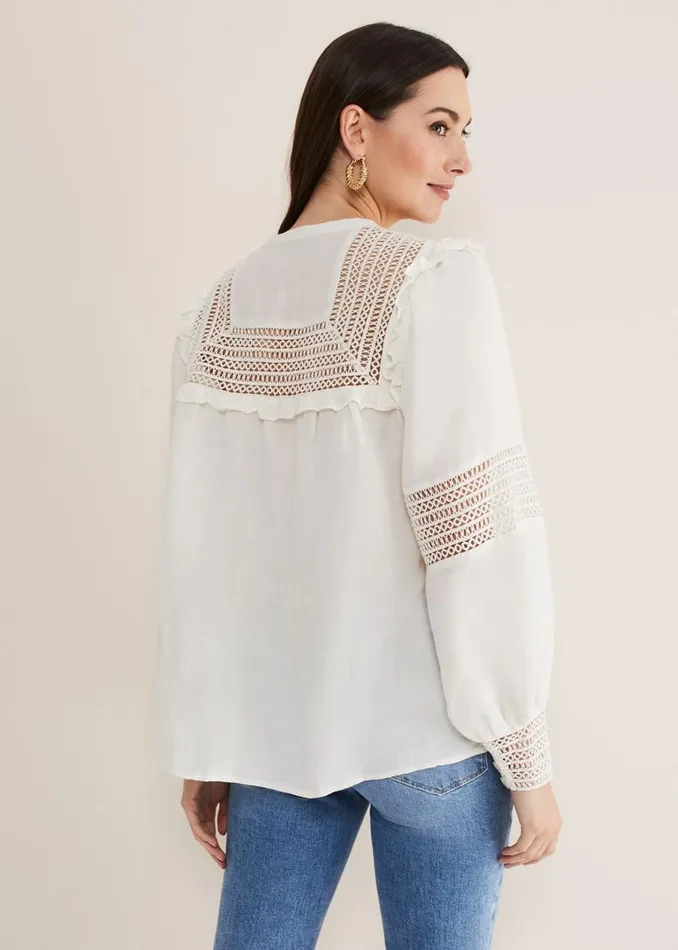 Phase Eight Shirts and Blouses Franki Linen Blouse Ivory 8211 Women