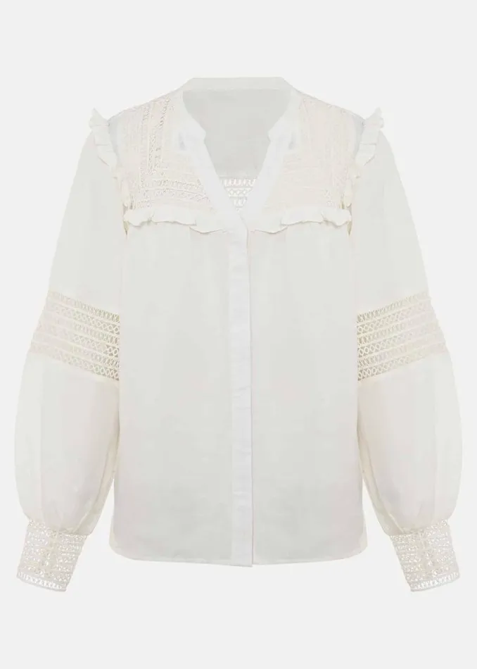 Phase Eight Shirts and Blouses Franki Linen Blouse Ivory 8211 Women
