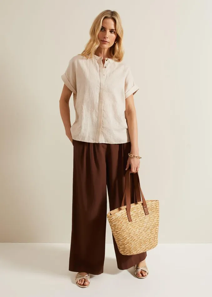 Phase Eight Shirts and Blouses Kelsie Button Through Linen Shirt Neutral 8211 Women Phase Eight Shirts and Blouses Kelsie Button Through Linen Shirt Neutral 8211 Women