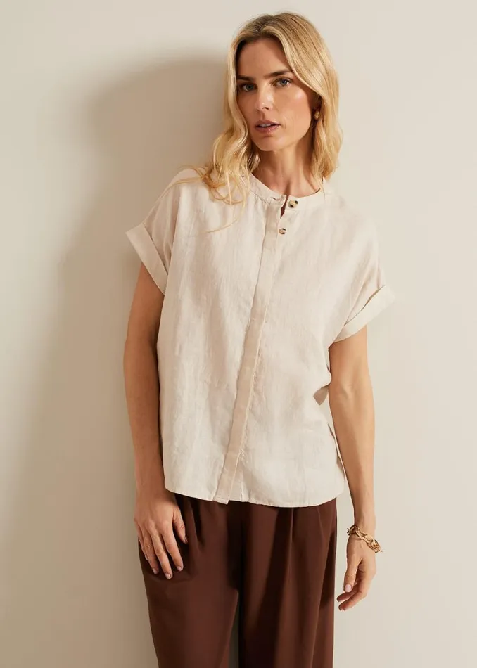 Phase Eight Shirts and Blouses Kelsie Button Through Linen Shirt Neutral 8211 Women Phase Eight Shirts and Blouses Kelsie Button Through Linen Shirt Neutral 8211 Women