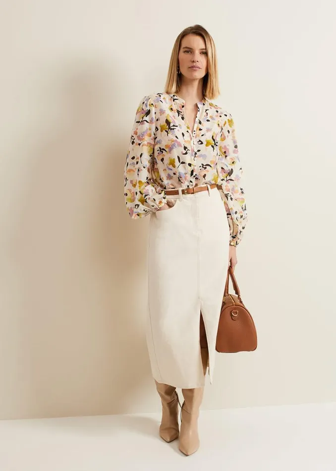 Phase Eight Shirts and Blouses Maddie Watercolour Silk Blend Blouse Ivory 8211 Women Phase Eight Shirts and Blouses Maddie Watercolour Silk Blend Blouse Ivory 8211 Women