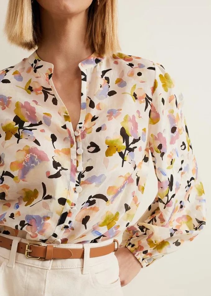 Phase Eight Shirts and Blouses Maddie Watercolour Silk Blend Blouse Ivory 8211 Women Phase Eight Shirts and Blouses Maddie Watercolour Silk Blend Blouse Ivory 8211 Women